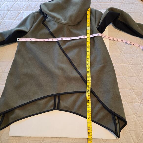 Natalia Romano Jacket Women's XS Olive Green Black Trim Asymmetrical Hem Career - Picture 8 of 12